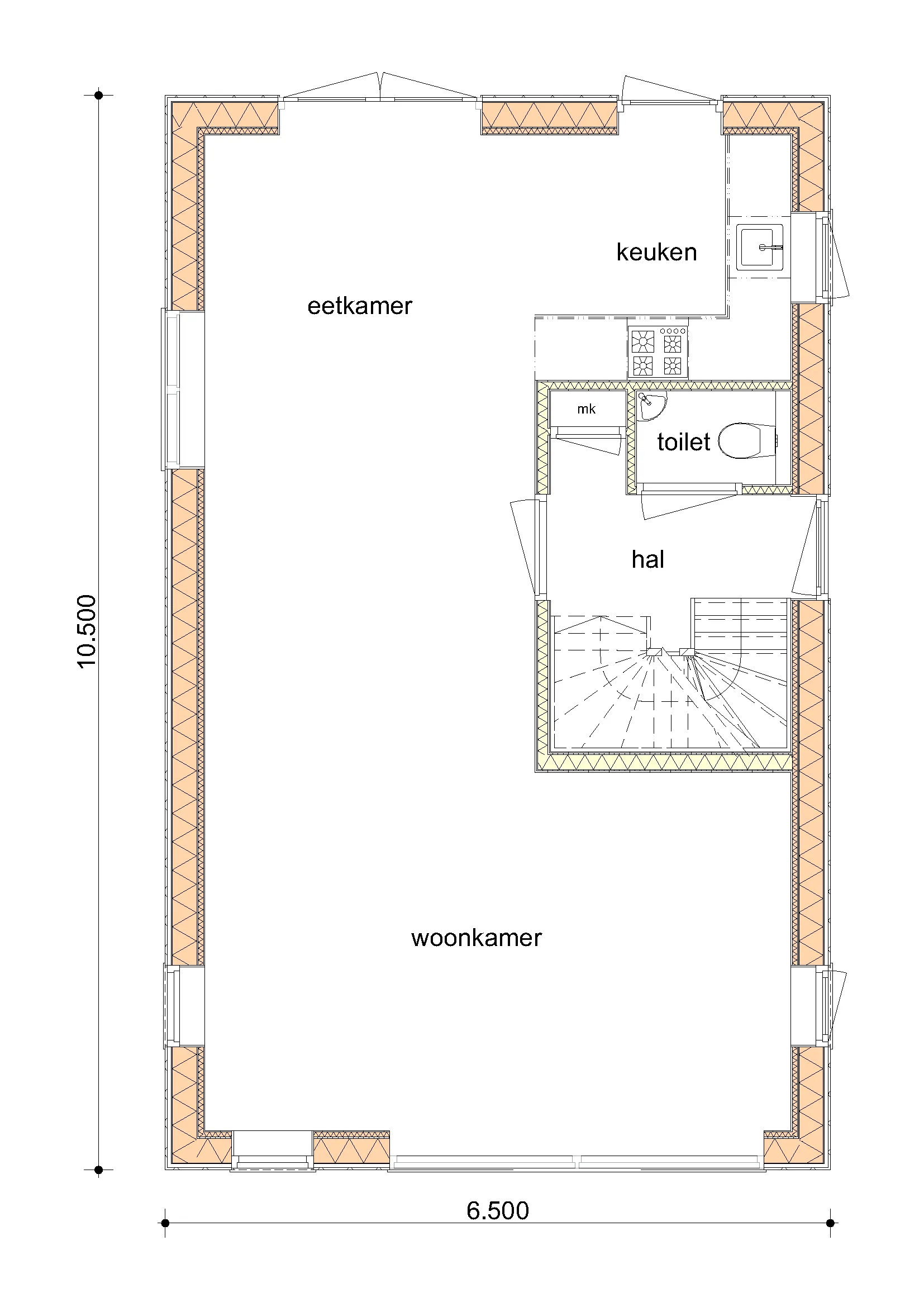 Plattegrond Begane grond van De Berk