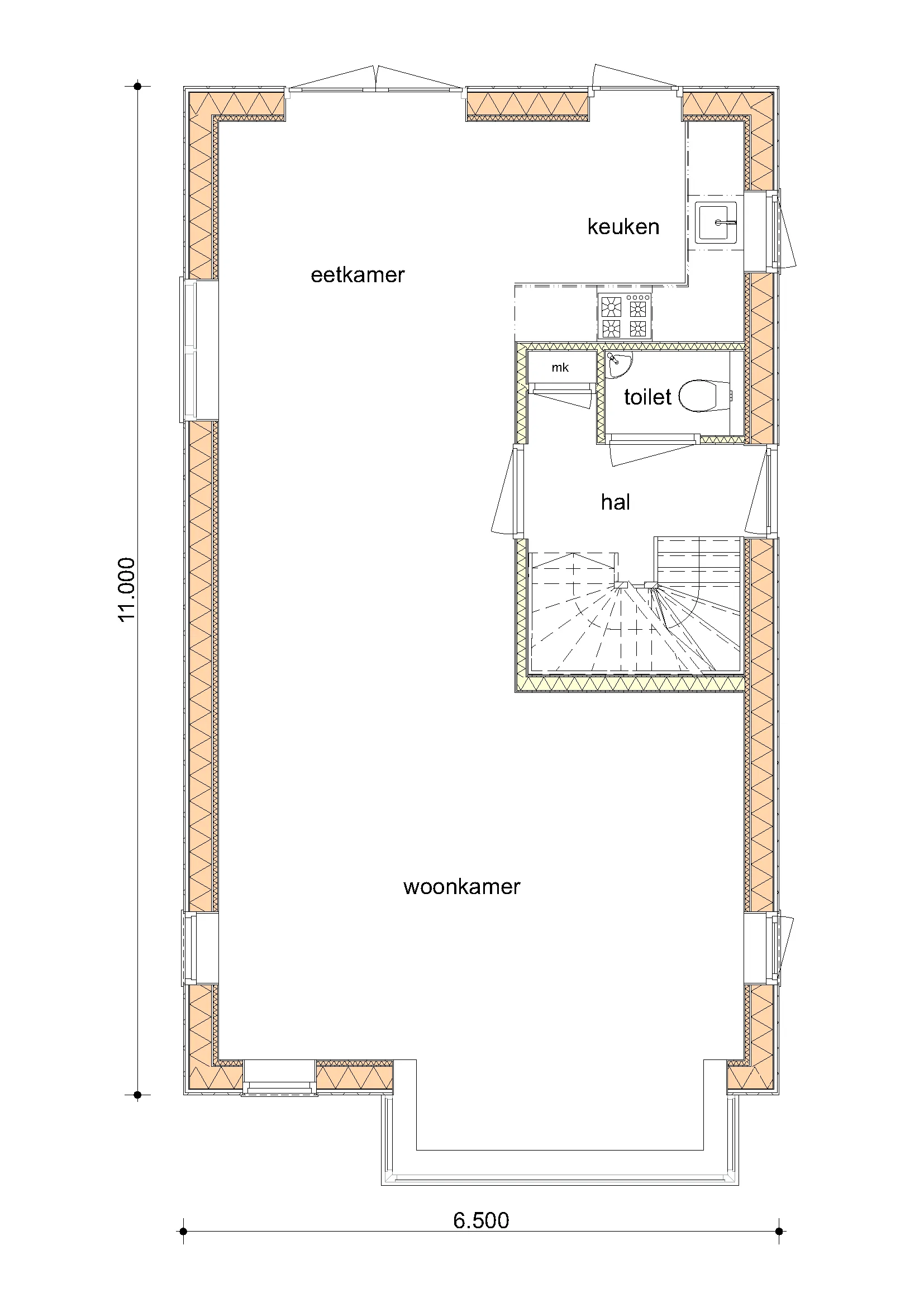 Plattegrond Begane grond van De Berk