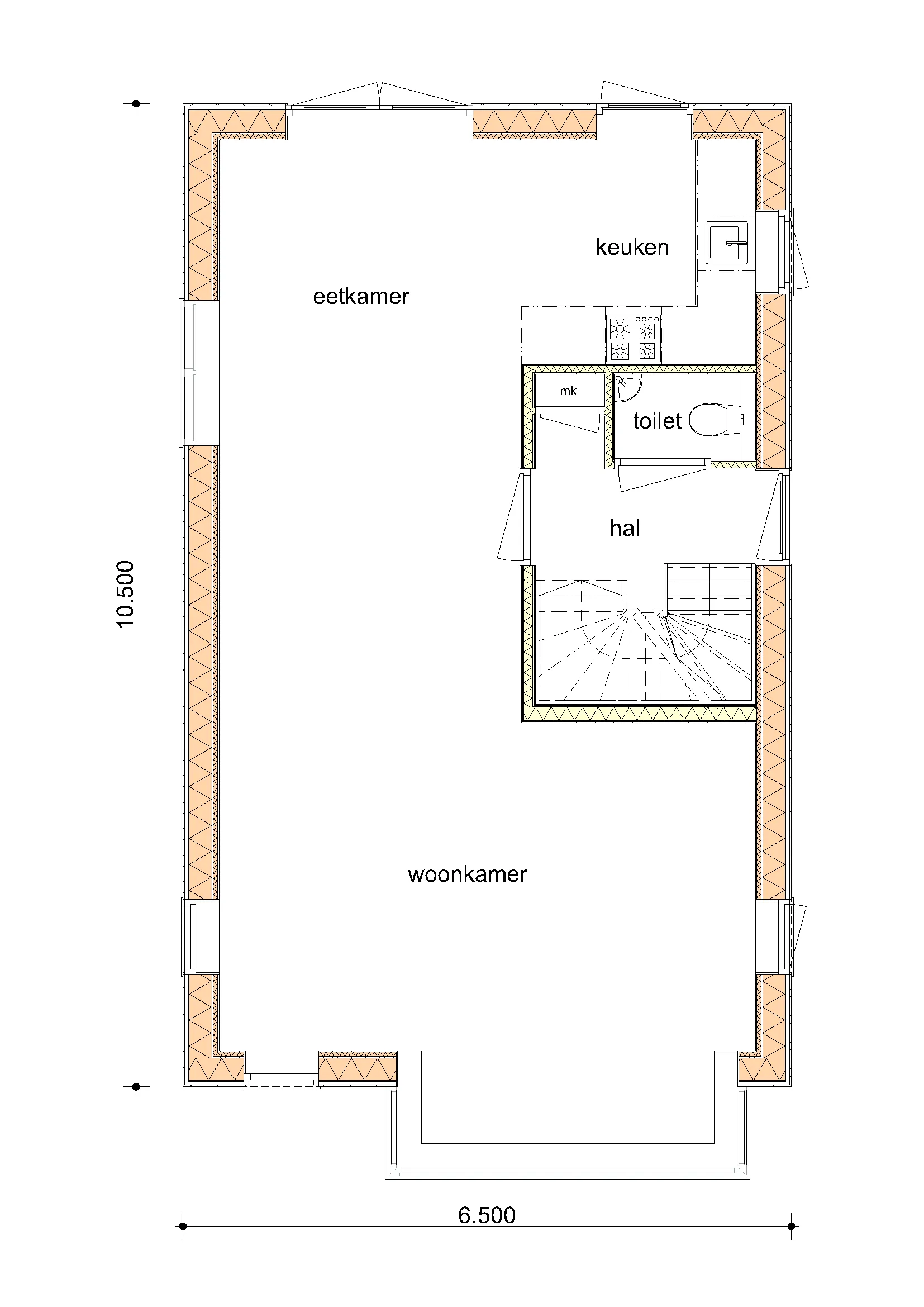 Plattegrond Begane grond van De Berk