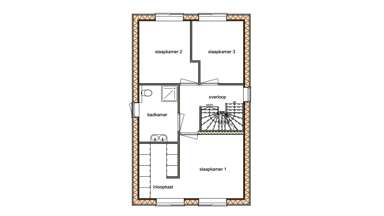 Plattegrond 1e verdieping van De Berk