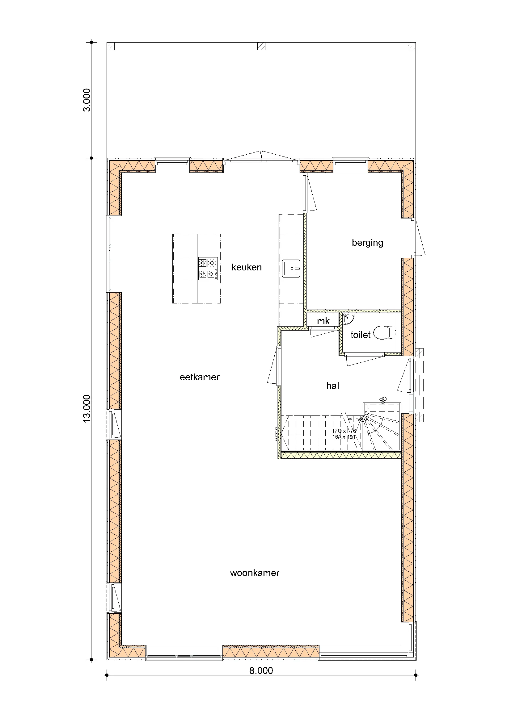 Plattegrond Begane grond van De Linde