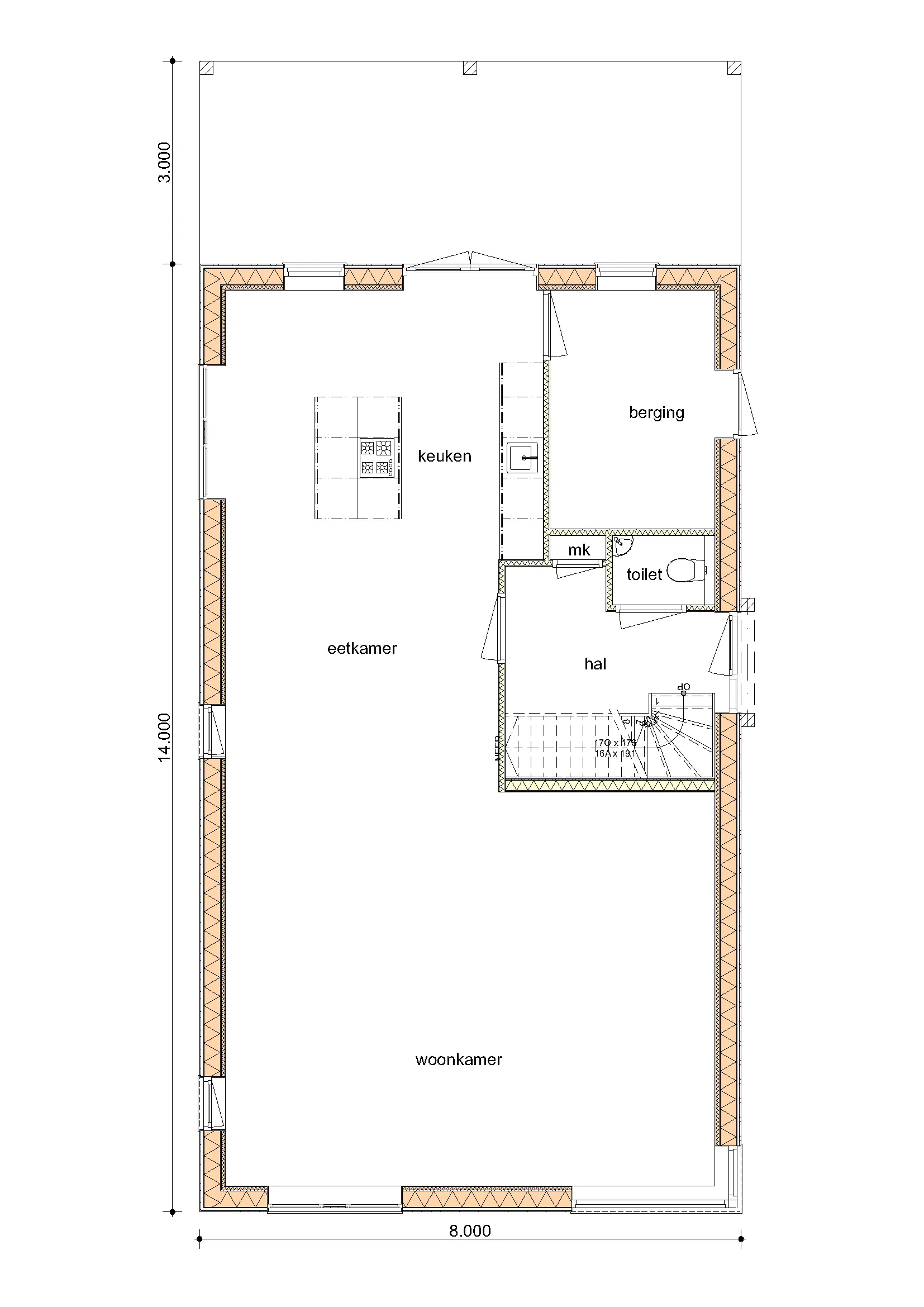Plattegrond Begane grond van De Linde