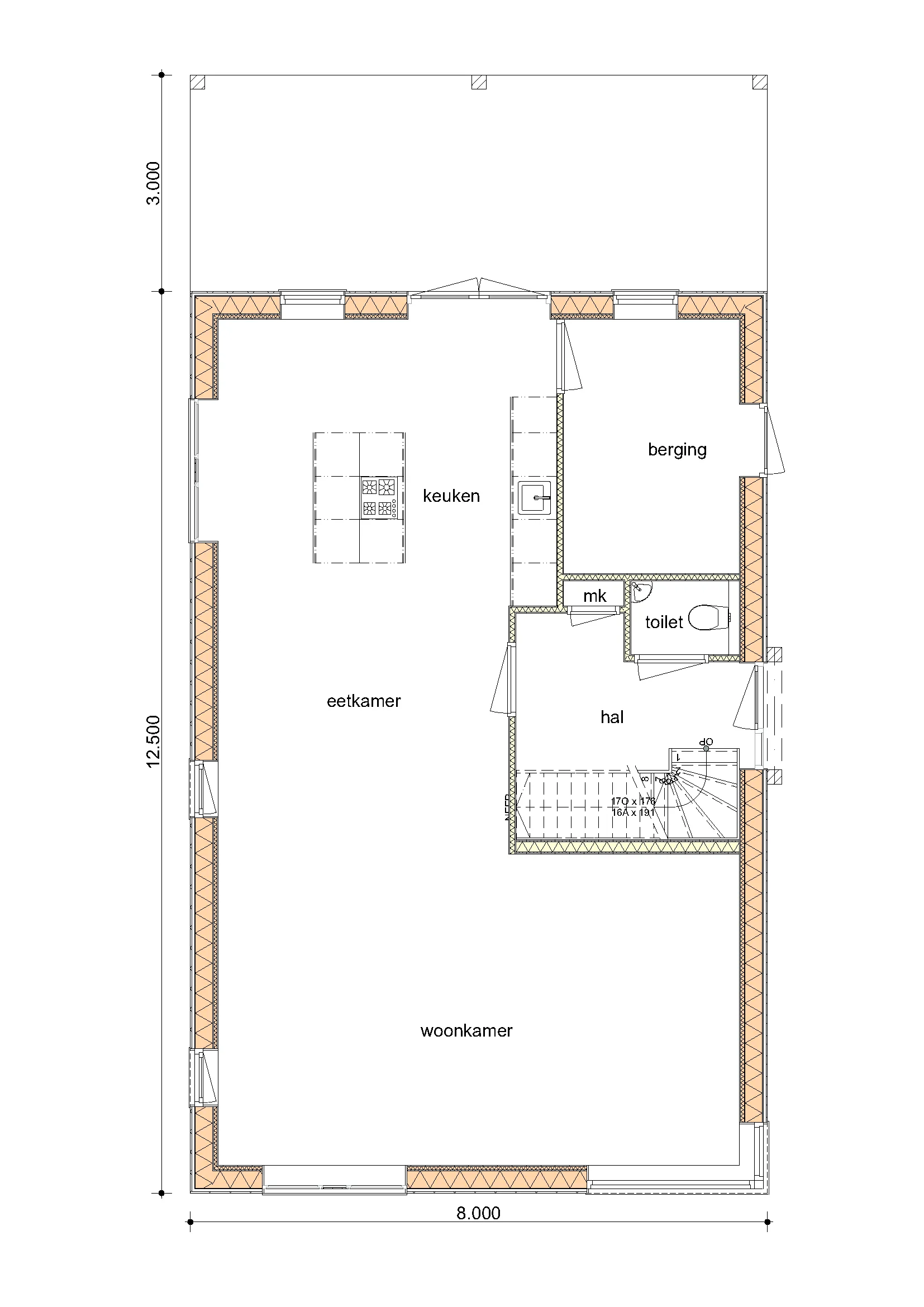 Plattegrond Begane grond van De Linde