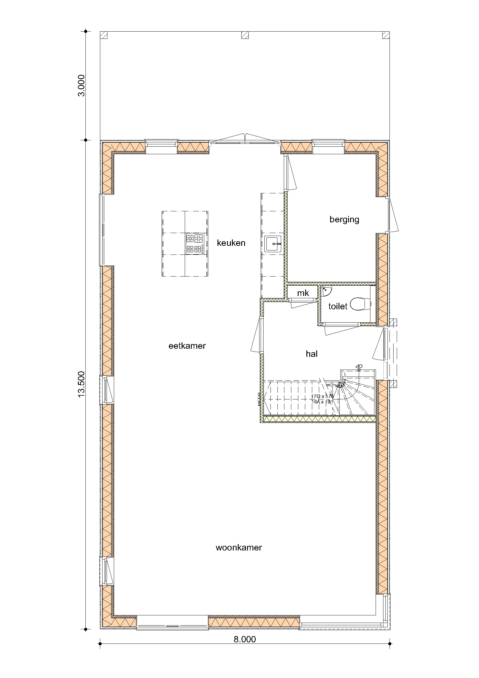 Plattegrond Begane grond van De Linde