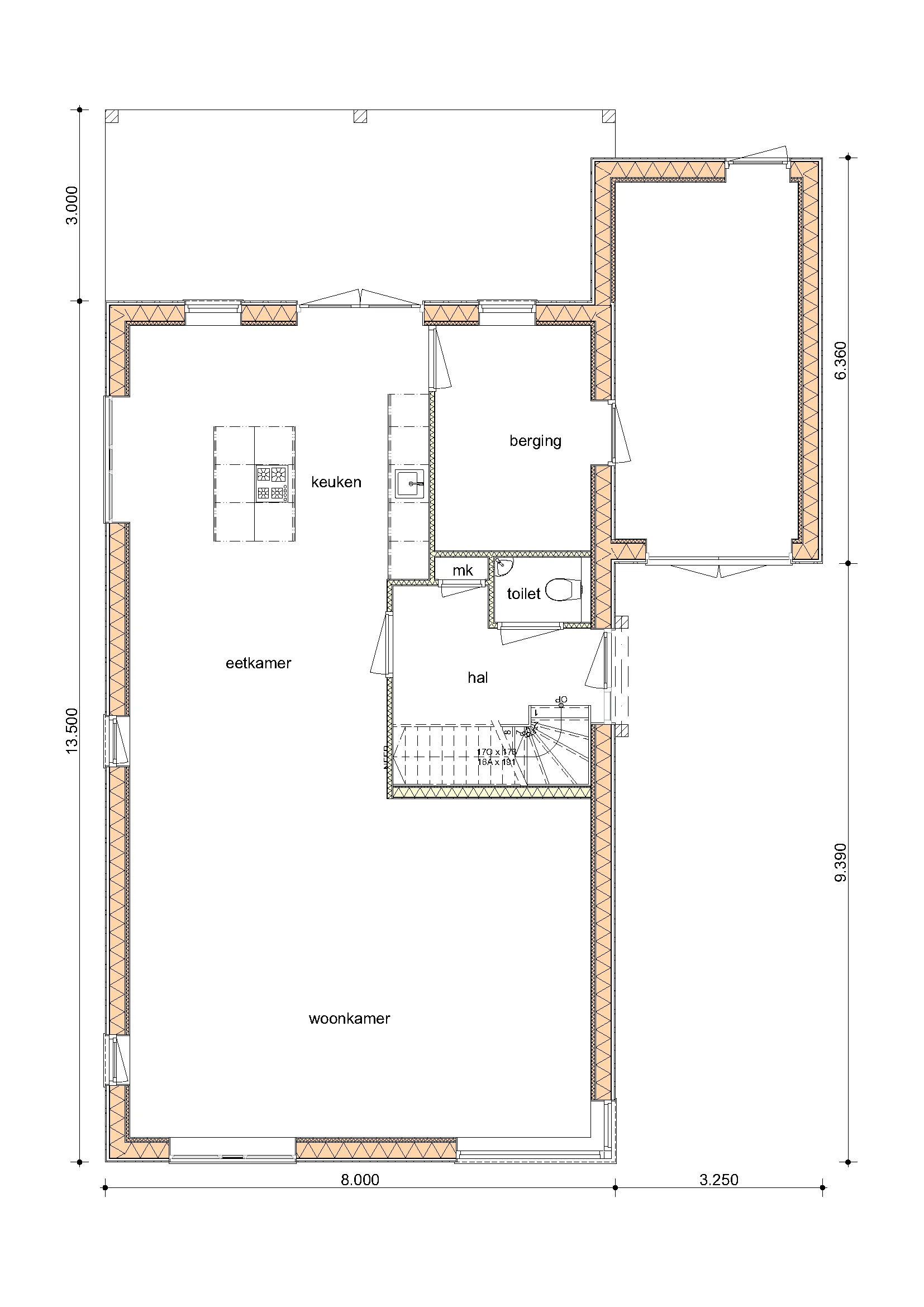 Plattegrond Begane grond van De Linde