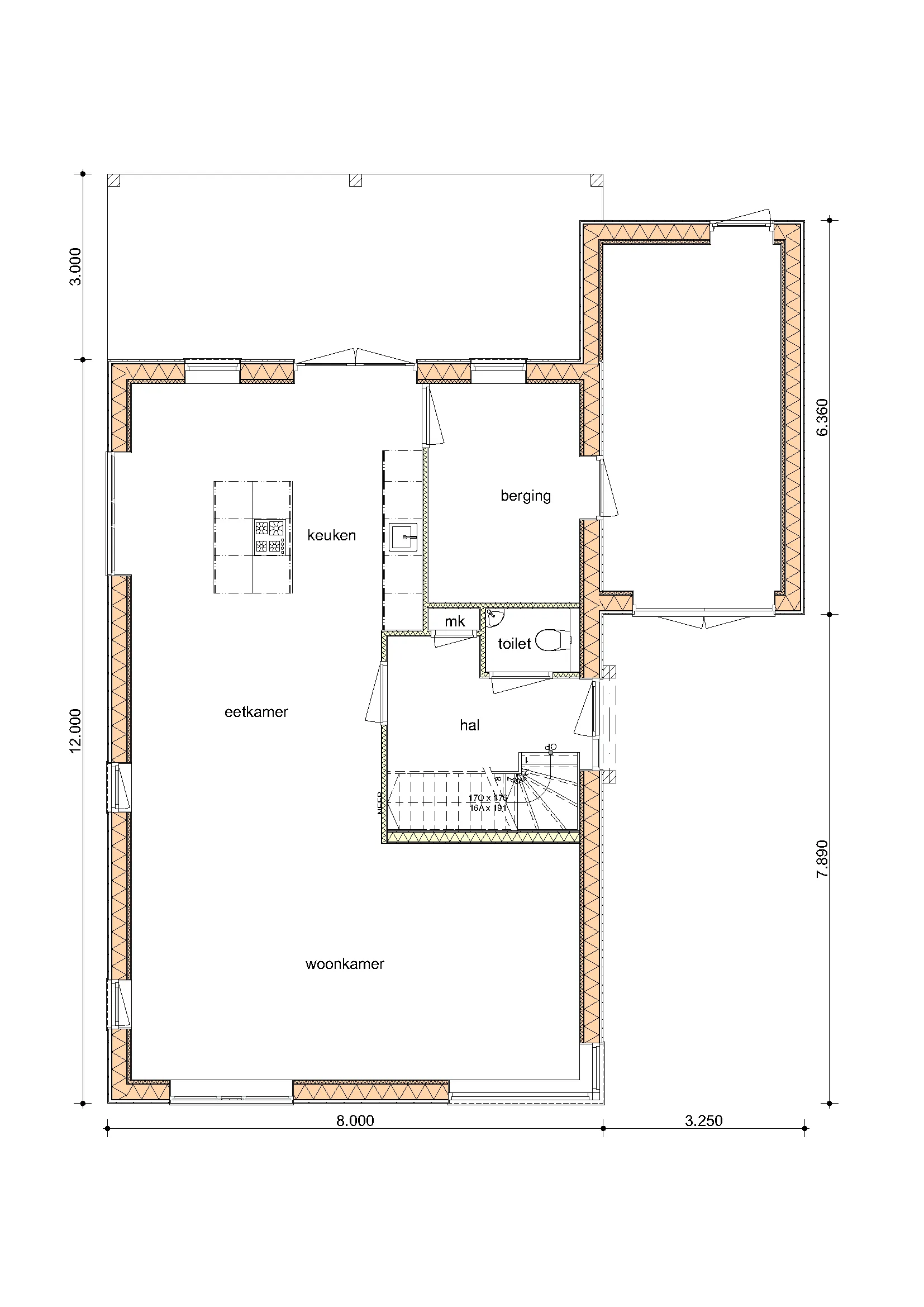 Plattegrond Begane grond van De Linde