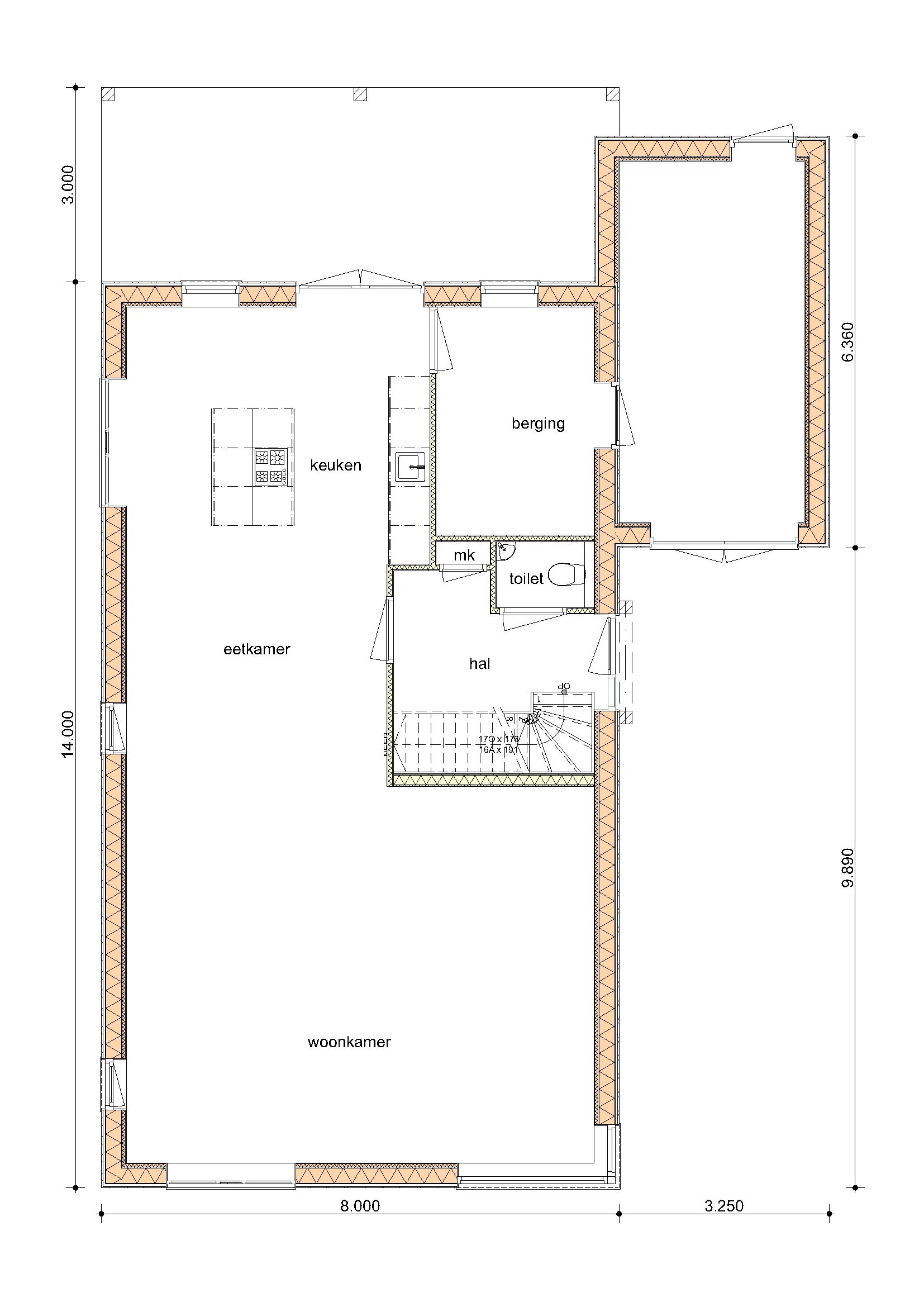 Plattegrond Begane grond van De Linde