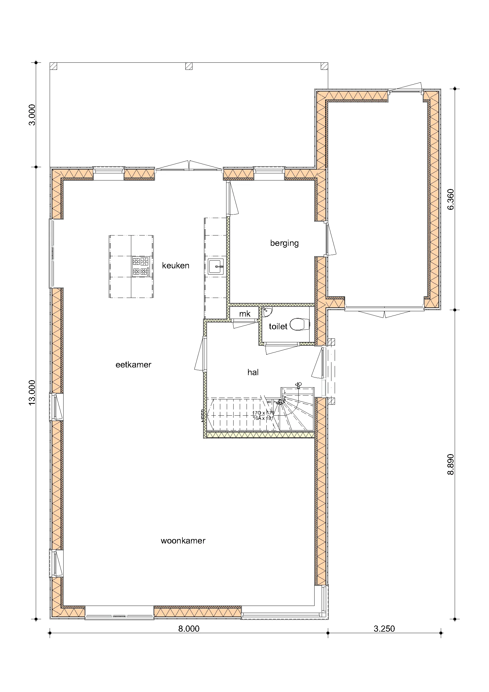 Plattegrond Begane grond van De Linde