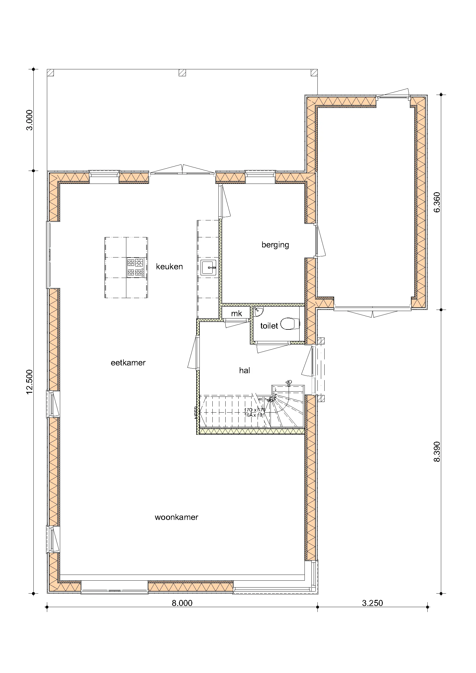 Plattegrond Begane grond van De Linde