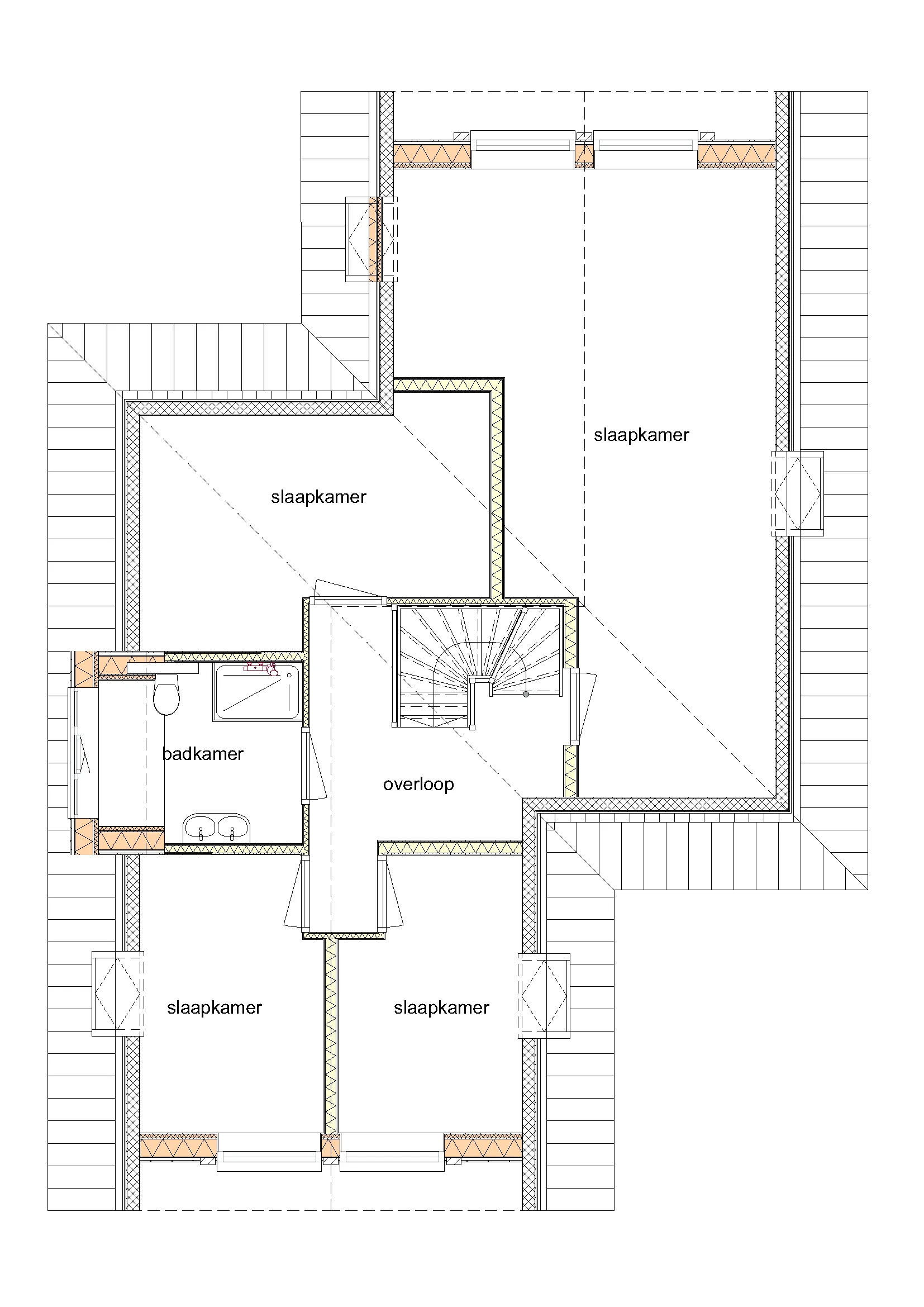 Plattegrond 1e verdieping van De Wilg