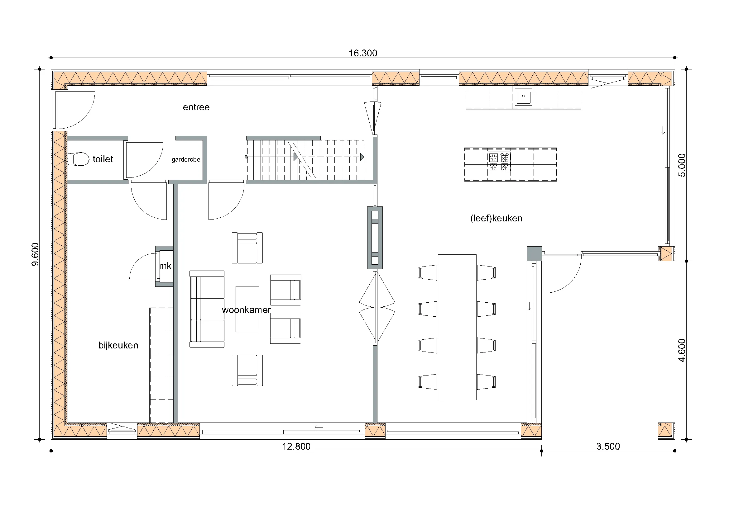 Plattegrond Begane grond van De Esdoorn