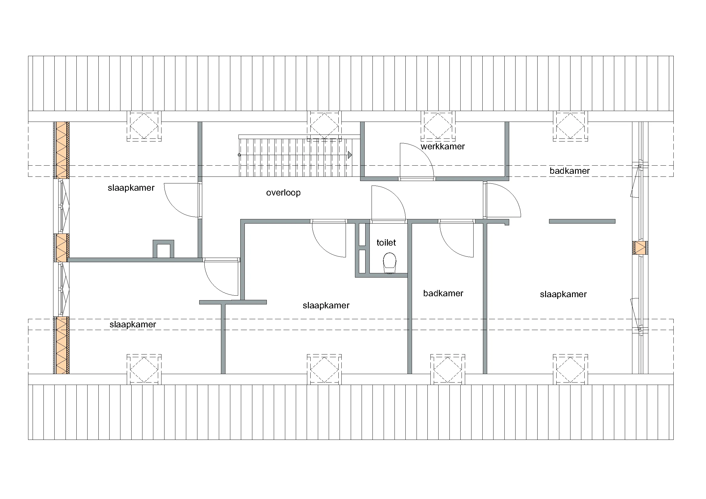 Plattegrond 1e verdieping van De Esdoorn