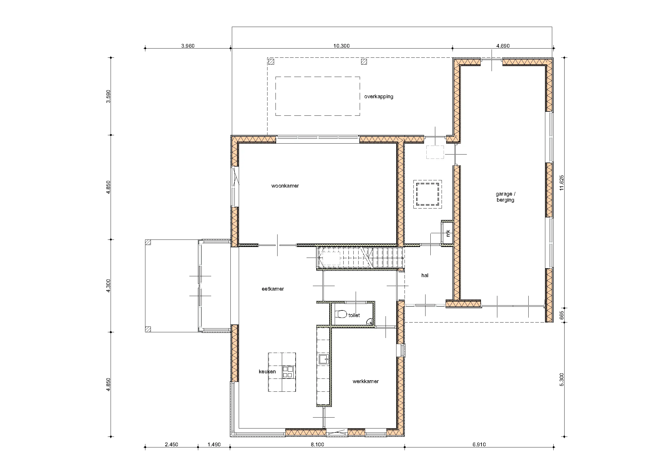 Plattegrond Begane grond van De Den