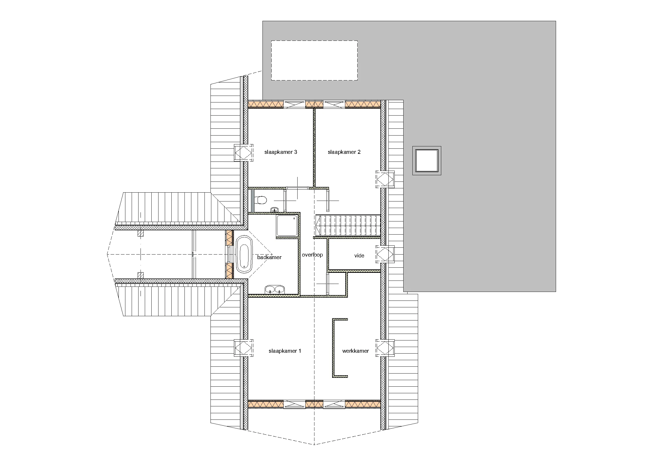 Plattegrond 1e verdieping van De Den